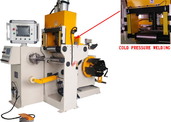 Máy cuộn giấy nhôm và giấy đồng dẫn tự động với hàn áp suất lạnh và 1 bộ decoiler giấy