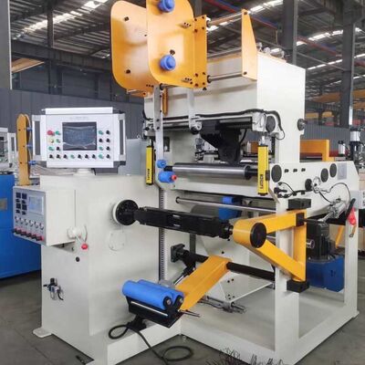 Máy quấn lá biến áp với đường kính lá dẫn 500mm, tốc độ quấn 26 vòng/phút, và dây dẫn bằng đồng hoặc nhôm cho ứng dụng công nghiệp