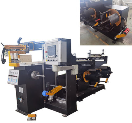 Máy cuộn giấy bạc tự động cho cuộn dây máy biến áp có giấy bạc rộng 300mm và hai bộ giải mã giấy bạc